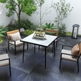 thumbnail image 2 of Outsunny Table à Manger d'Extérieur pour 4, Table à Manger Carrée pour Patio, Blanc, 2 of 10