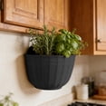 thumbnail image 4 of Mlkoz Home Decor, Rattan-textured Semi-circular Wall-mounted Plastic Flower Pot Home Decor Flower Pot, Mom Gifts, 4 of 6