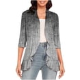 thumbnail image 2 of TIMIFIS Women's Casual Long Sleeve Open Front Lightweight Drape Cardigans-Black-7-LFall, 2 of 6