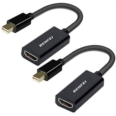 Mini DisplayPort to HDMI Adapter 2 Pack, Benfei Mini DP(Thunderbolt) to HDMI converter gold-Plated cord compatible for MacBook Pro, MacBook Air, Mac Mini, Microsoft Surface Pro 3/4, etc