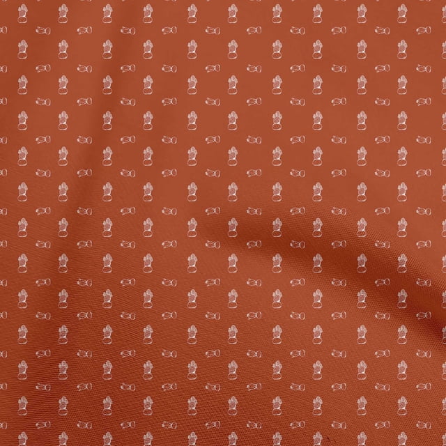 oneOone Georgette Viscose Orange Fabric Cactus Sewing Craft Projects Fabric Prints By Yard 42 Inch Wide