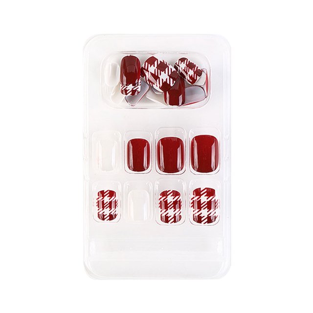 ziyahi False Nail Wearable Perfect Matching Simple to Wear No Irritating Odor Fake Fingernail Breathable Press Type Adjustable Paster Type 16 Type 13 F741 1Set