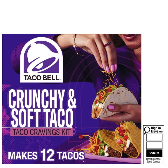 Taco Bell Crunchy & Soft Taco Cravings Kit, 370 g Box