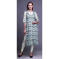 thumbnail image 2 of Bimba Kurti Droite Décontractée Imprimée Haut à Manches 3/4 Longue Kurta Robe pour Femmes, 2 of 6