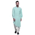thumbnail image 1 of Atasi Kurta Asymétrique en Rayonne pour Homme, Kurta Chemise Longue Décontractée Imprimée, 1 of 6