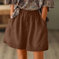 thumbnail image 2 of Timegard Womens Plus Size Shorts Cotton Linen Elastic High Waisted Wide Leg Lounge Shorts with Pockets, 2 of 7