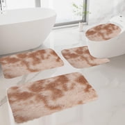 Bathroom Rugs Mat 4 Set, EDHITNR Extra Soft Absorbent Non-Slip Bath Rugs, Thick Quick Dry Machine Washable Bath Mats for Bathroom Floor Tub Shower Toilet