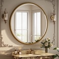 thumbnail image 2 of BEAUTYPEAK 28" Large Round Bathroom Mirror Decorative Vintage Mirror, Gold, 2 of 11