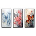 thumbnail image 2 of Designart "Blue Butterfly Wings I" Animals Framed Wall Art Set Of 3 - Blue Butterfly Frame Canvas Set For Living Room Decor, 2 of 6