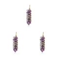 thumbnail image 3 of yingyy Wire Wrapped Charm Hanging Pendant Colorful Exquisite Crystal Crafting Necklace Keychains Earrings Accessories Amethyst 3Set, 3 of 6