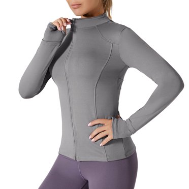 Soki Women's Fitness Jacket Lightweight Zip Up Yoga Jacket Running Athletic Slim Fit Tops