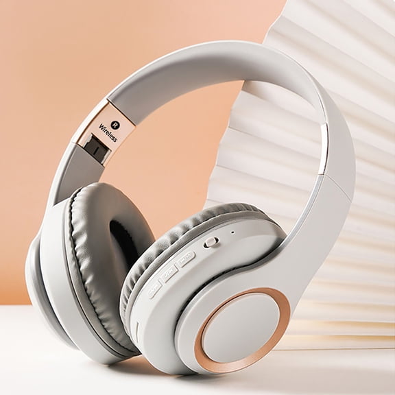 Nilvkv Over-Ear Wireless Bluetooth Headphones Metal Telescopic Large Earmuff Bluetooth 5.3 Wired Wireless Dual-Mode 40mm Speaker Low Latency for Gaming Music