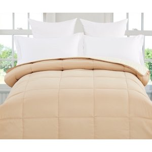 Revisable Down Alternative Comforter (Khaki / Pear Sorbet, King) - All Season Comforter - by Natural Comfort