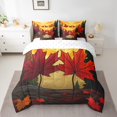 thumbnail image 2 of Ensembles de Literie Feuille d'Érable 7 Pcs pour Enfants Garçons Filles Ensemble de Couette Feuille d'Automne Simple, Ensembles de Couette Rouge Jaune Literie Saison Automne Lit en Sac Accessoires de Literie Thème Botanique, avec 2 Taies d'Oreiller, 2 of 4