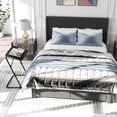 thumbnail image 2 of Homy Casa Queen Size Bed Frame with Upholstered Headboard and Adjustable Tray Table, 2 of 12