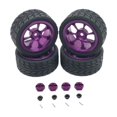 thumbnail image 1 of Milaget RC Wheel Rims Rubber Tires Kit Replacement M3 Wheel Nut for 144001 1:12 1:18 Purple, 1 of 9