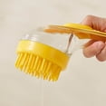 thumbnail image 3 of Hearth & Gear Pet Bath Brush Long Handle Grooming Brush With Shampoo Dispenser | Soft Silicone Cleaning Brush For Cats Dogs Rabbits | Liquid Adding Pet Massage Brush For Bathing Showering Slicker, 3 of 3