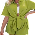 thumbnail image 4 of Chemise à Manches Courtes + Ensemble Short de Vacances pour Femme, 4 of 8