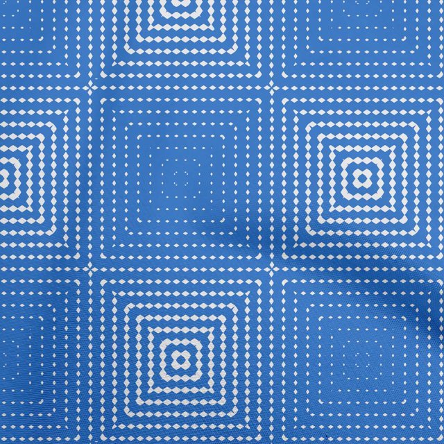 oneOone Silk Tabby Medium Blue Fabric Geometric Craft Projects Decor Fabric Printed By The Yard 42 Inch Wide
