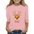 thumbnail image 1 of YUNAFFT Garçons Filles Chemise Décontractée à Imprimé de Noël 3-12 Ans Manches Courtes/longues Col Ras du Cou Mélange Polyester-Spandex Extensible Haut Confortable pour Tenue Festive des Fêtes, 1 of 3