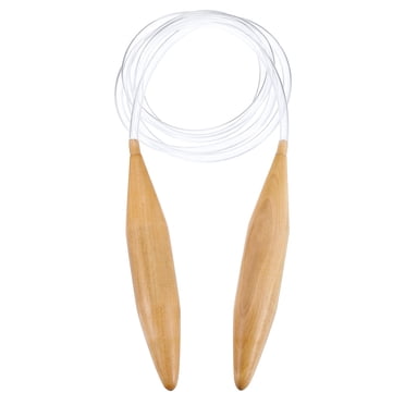 Uxcell US Size 50 Circular Knitting Needles 60 inch Round Wooden Needle for Handmade Projects DIY Knitting Blankets Socks Hats Sweaters