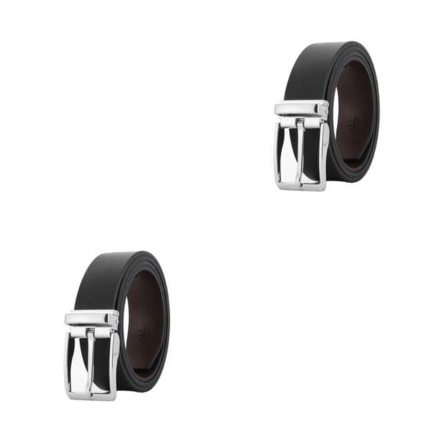 Langgg Mens Belt Handmade With Meticulous And Precise Craftsmanship For Any Occasion L63 Chromium Black 2Set