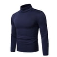 thumbnail image 2 of RKSTN Long Sleeve Tee Shirts for Men Turtleneck Solid Color Tops Fall Winter Soft Stretch Bottoming Blouse Tops, 2 of 6