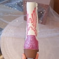 thumbnail image 4 of Splozh Girls Winter Boots Girls Boots Fashionable Comfortable Little Girls Plus Velvet Warm Long Boots for Children with Embroidery Thread and Western Boots Light Pink,9.5-10 Years, 4 of 5