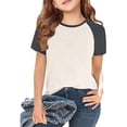 thumbnail image 2 of MIASHUI T-Shirts Garçons Filles Coton Col Rond Basique Superposition Usage Quotidien, Beige, 11-12 Ans, 2 of 3