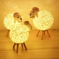 thumbnail image 4 of Labymos Dimming LEDs Night Light for Kids Cute Sheep Remote Controller Yarn-ball Design Hand-woven Lampshade, 4 of 8
