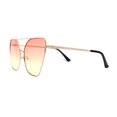 thumbnail image 4 of Womens Oversize Metal Rim Cat Eye Designer Sunglasses Gold Orange Yellow, 4 of 4