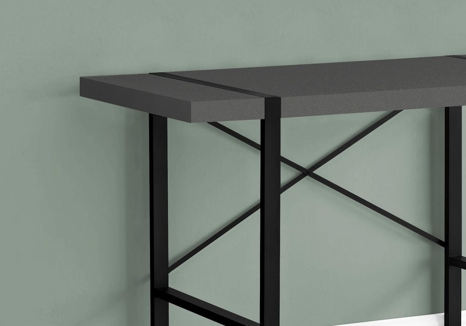 Monarch Specialties Bureau, Bureau À Domicile, Ordinateur Portable, 48"l, Travail, Métal, Stratifié, Gris, Noir, Contemporain, Moderne