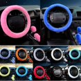 thumbnail image 2 of 3Pcs/set Fluffy Thick Auto Car Steering Wheel Plush Cover Soft Wool Winter, 2 of 4