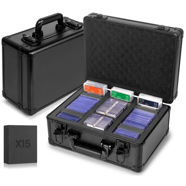 MIXPOET Boîte de Rangement pour Top Loader, Étui de Rangement pour Cartes Classées, Boîtes de Rangement pour Cartes de Collection, Étuis pour Cartes de Sport, Support de Cartes PSA MTG CSG BGS Top Loaders à une Touche, Étuis Organisateurs