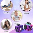 thumbnail image 3 of Fidget Toy Cube, 6 Sided Stress Relief & Focus Toy for Adults, 2 Pack Cube Fidget Hand-Held for Adults, Audible/Silent Cube Toys Fidget, 3 of 7