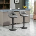 thumbnail image 2 of HOMCOM Bar Stools Set of 2 Swivel Adjustable Counter Height Barstools, 2 of 10