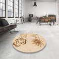 thumbnail image 4 of Ahgly Company Tapis d'Intérieur Lavable à la Machine, Carré, Transitionnel, Brun Sable Brun, Tapis de Zone, 4 Pieds Carré, 4 of 7