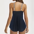 thumbnail image 3 of UPPADA Women's Ruched Tankini Swimsuits V Neck Wrap Tie Back Two Pieces Bathing Suit Adjustable Shoulder Strap Tummy Control Swimwear Swim Top with Bottom Clearance Black,S, 3 of 8