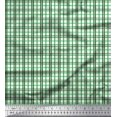 thumbnail image 1 of Soimoi Green Moss Georgette Fabric Window Pane Check Printed Craft Fabric by the Yard 42 Inch Wide, 1 of 3