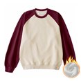 thumbnail image 2 of cfhntfmh Chandail à Col Rond pour Hommes Mode à Blocs de Couleur Manches Longues Chandail à Enfiler Hauts Chaud en Molleton Chandails de Base Automne Hiver Manteau, 2 of 5