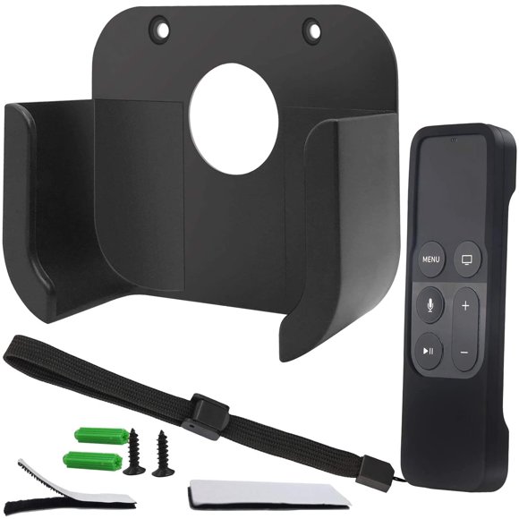 Support Mural avec Housse Télécommandée Compatible pour Apple TV4 4K - Pinowu Support TV et Siri Télécommande Protectrice