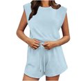 thumbnail image 1 of Penkiiy Womens 2024 Rompers Open Back Jumpsuits Onesie One Piece Sweatsuit Outfits with Pockets S Sky Blue, 1 of 9