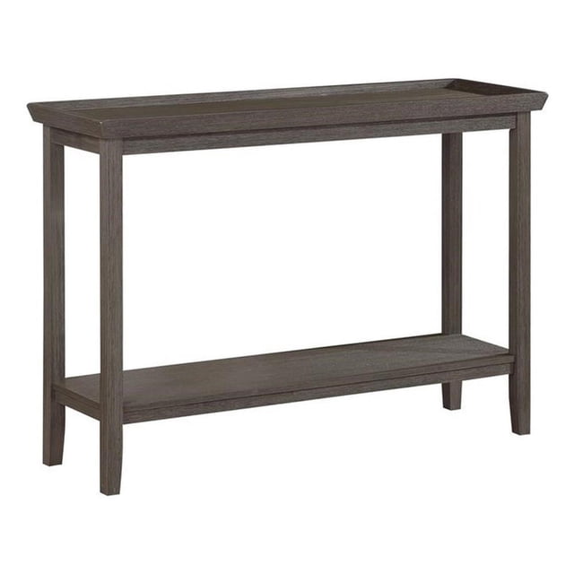 Pemberly Row Table Console Moderne avec Tablette, Fini Bois Gris