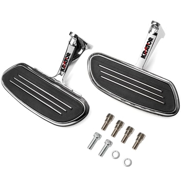 KapscoMoto Chrome Rear Passenger Floorboards Streamliner-Style Flip-Up Footboard Compatible with 2014-2019 Harley Davidson Electra Glide Ultra Classic - FLHTCU