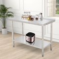 thumbnail image 2 of BeesClover Table en Acier Inoxydable pour Préparation et Travail avec Dosseret, Table de Cuisine Robuste avec Tablette et Pied Réglables pour Restaurant, Maison et Hôtel, 2 of 6