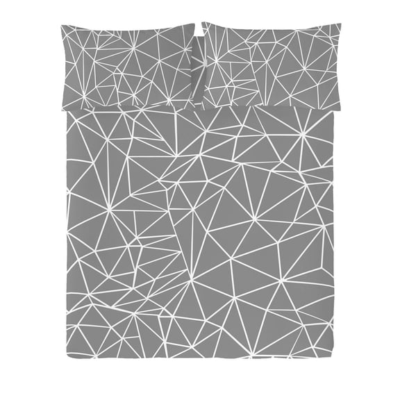 Ensemble de housse de couette Triangle de Gouchee Home – Literie 3 pièces en coton certifié OEKO-TEX avec imprimé géométrique moderne