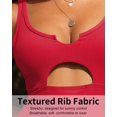 thumbnail image 4 of Charmo Womens Ribbed One Piece Swimsuits High Cut Padded Monokini Bathing Suit, 4 of 6
