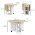 thumbnail image 3 of HOMCOM Foldable Dining Table, Drop Leaf Table with Storage for Kitchen, 3 of 10