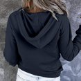 thumbnail image 4 of Timegard Hoodies for Women Button Long Sleeve Sweatshirts Pullover Fall Winter Loose Top with Pocket, 4 of 6