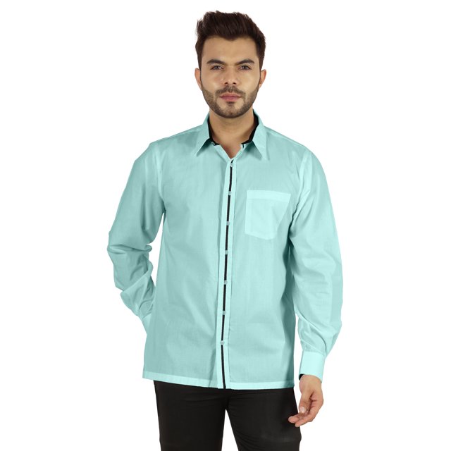 Bestman Solid Formal Shirt For Mens Button Down Shirt Front Patch Pocket Office Wear